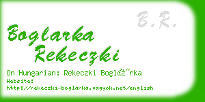 boglarka rekeczki business card